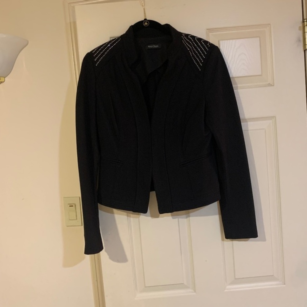 White House Black Market Black/Silver Jacket sz 6